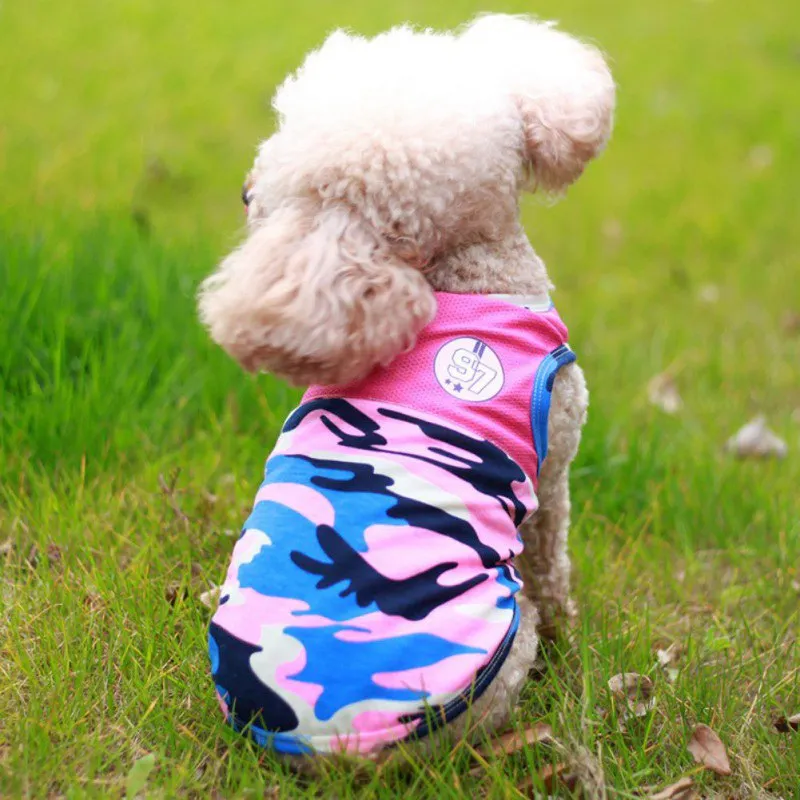 

Fashion Dog Tshirt Dog Vest Spring and Summer Party Costume Camouflage Tshirt Vest Charming Comfortable Clothes Dog Supplies
