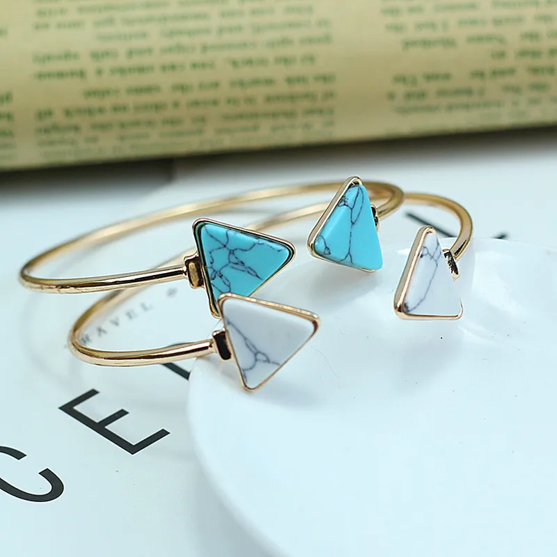 Модные браслеты из камней и браслетов со стрелками для женщин треугольный