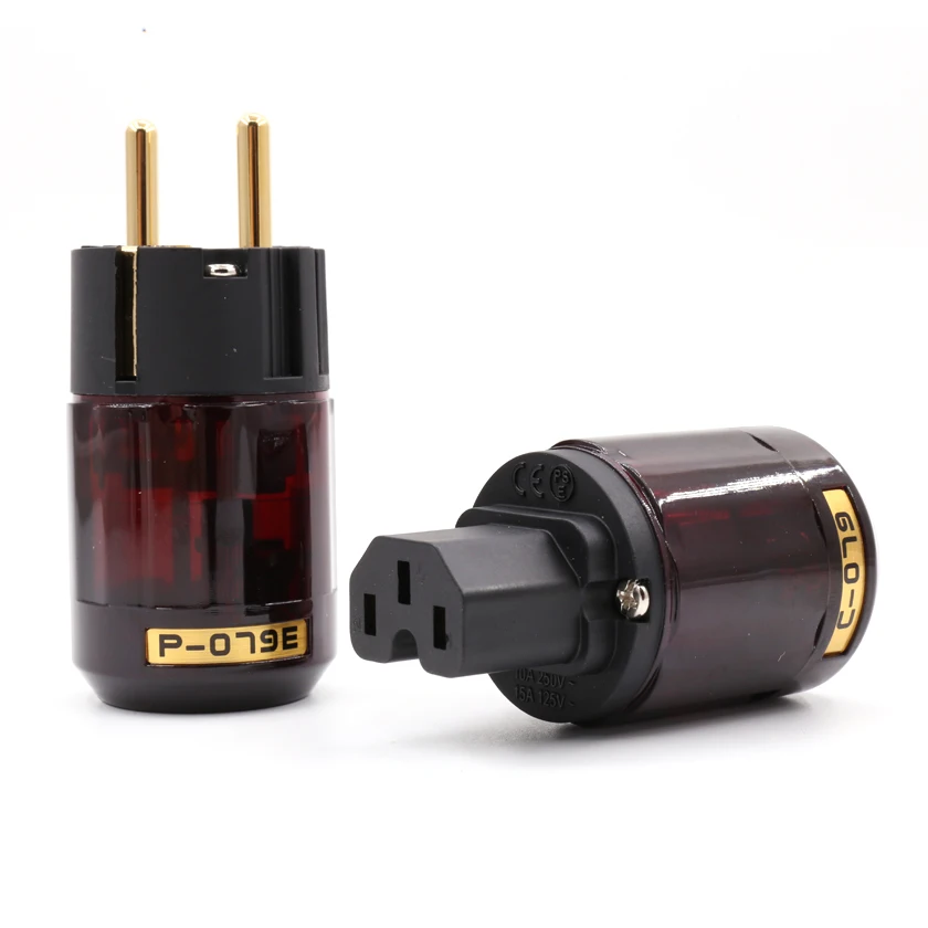Hifi Brass 24k Gold-Plated P-079E + pure copper C079 EU вилка сетевого шнура переменного тока |