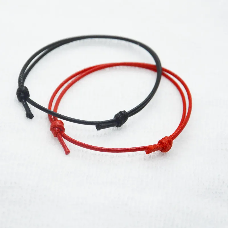 Новый простой браслет Lucky Red Black для мужчин и женщин восковая веревка влюбленных