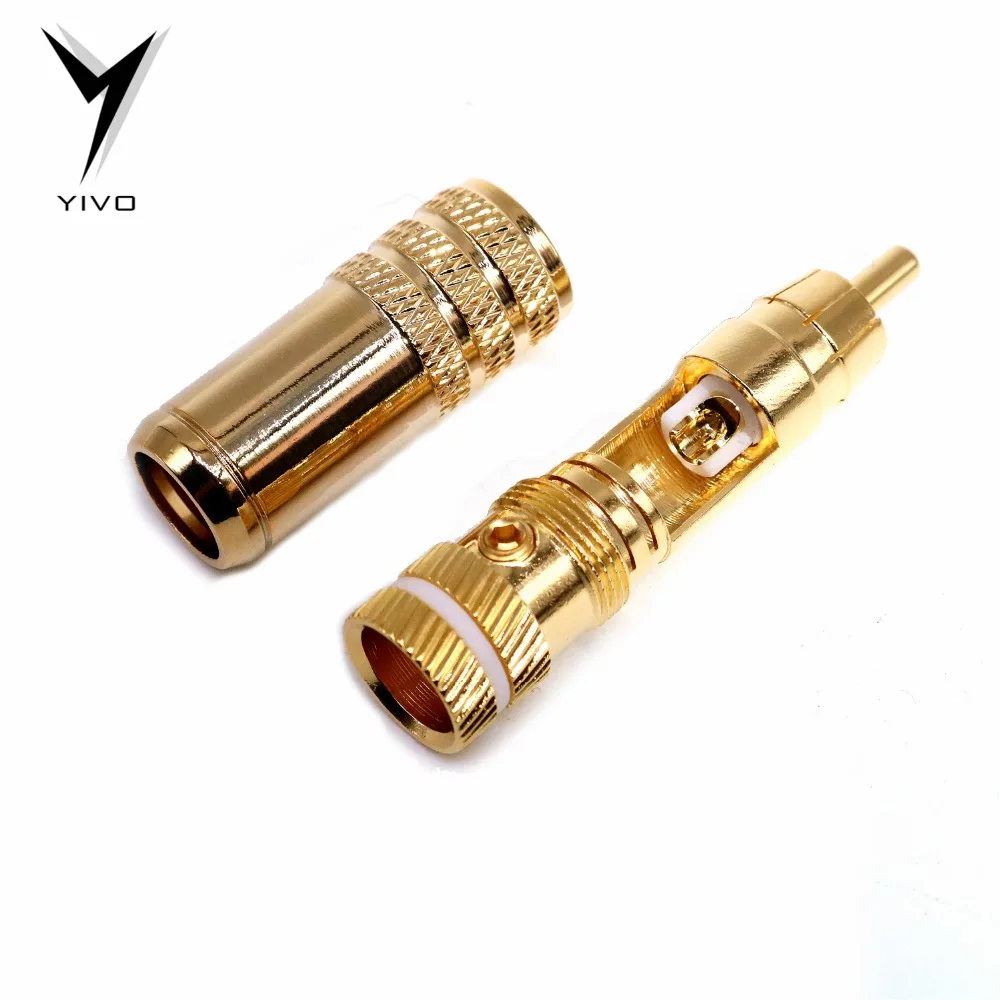 8 шт. YIVO Hi end высокого качества Hifi DIY 9 мм позолоченный латунь 62% медь штекер RCA