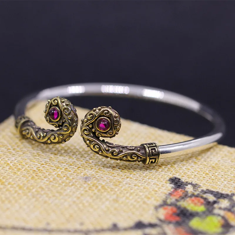 2018 Real Promotion Boys Bangle Product S925 Pure Jewelry Fashion Both And Love You Ten Thousand Gold-plated Bracelet Elegance | Украшения