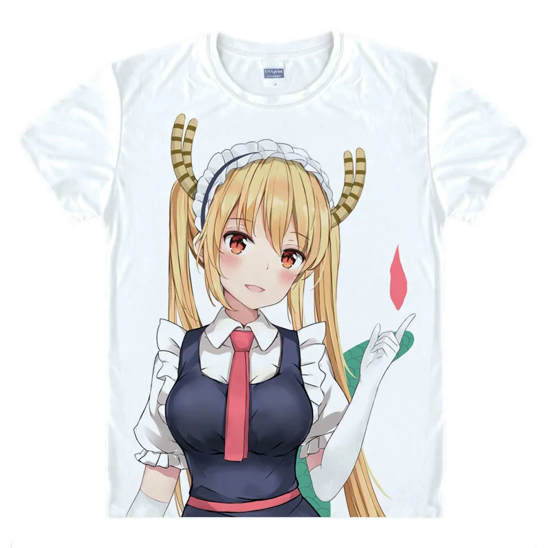 Coolprint японский аниме рубашка Мисс Кобаяши Дракон горничной футболки мульти-стиль короткий Tohru Kanna Kamui косплей костюм Kawaii - Цвет: Style 18