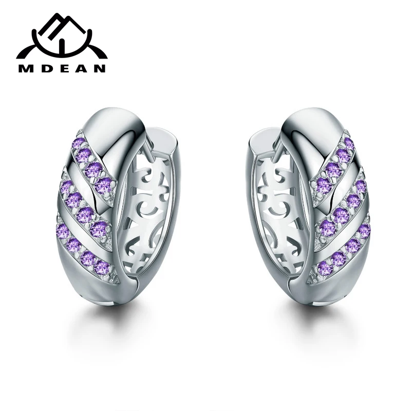Золотистые серьги кольца MDEAN для женщин голубые циркониевые AAA помолвки модные
