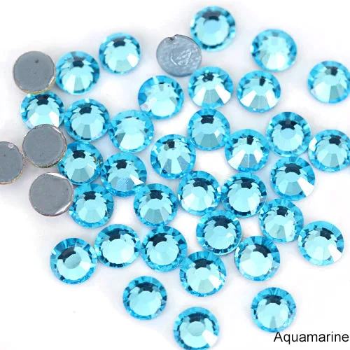 Aquamarine 41 цвет 5 размеров высокое качество кристалл AB Горячая фиксация стразы стекло страз железо на белом горячей фиксации Стразы для DIY одежды B0890 - Цвет: Aquamarine