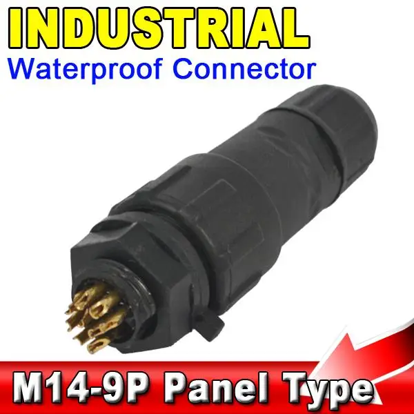 M14- 9 P IP68 полюсов M14 промышленная панель электрический провод соединитель адаптер