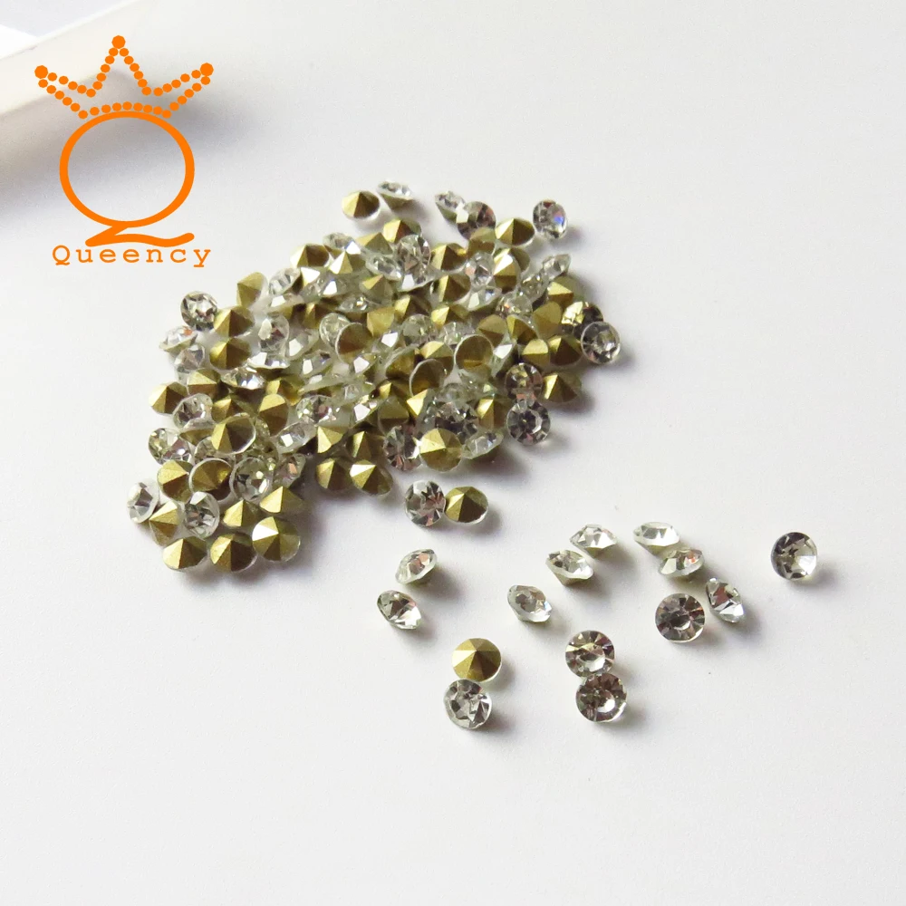 Стразы для дизайна ногтей прозрачные из золотой фольги со стразами ss3-ss30 | Красота