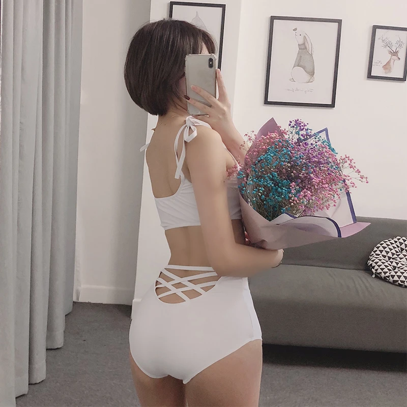 WTCandy 2019 новый сексуальный бандажный бикини с высокой талией купальник женский