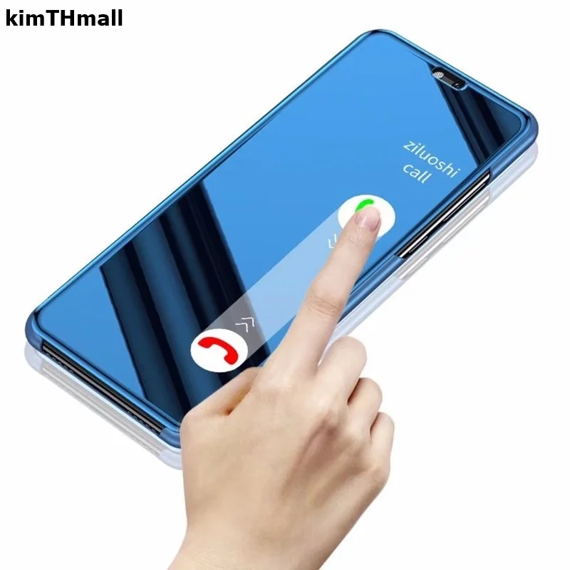 

Чехол для Huawei P20, чехол для Huawei P20 Pro, умный флип-чехол с окошком, зеркальный чехол с гальваническим покрытием и подставкой, Твердый чехол kimTHmall