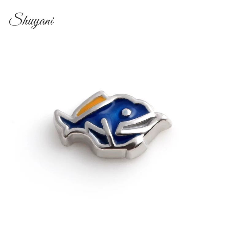 F431 новейшие 20 шт эмалированные Акулья амулеты подходят плавающие медальоны с