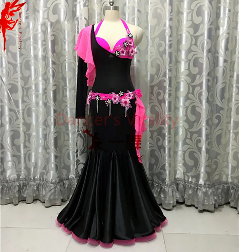 Girls belly dance Performance dress flowers bra top and velvet 2pcs Lady India clothes women Elegant B/C | Тематическая одежда и