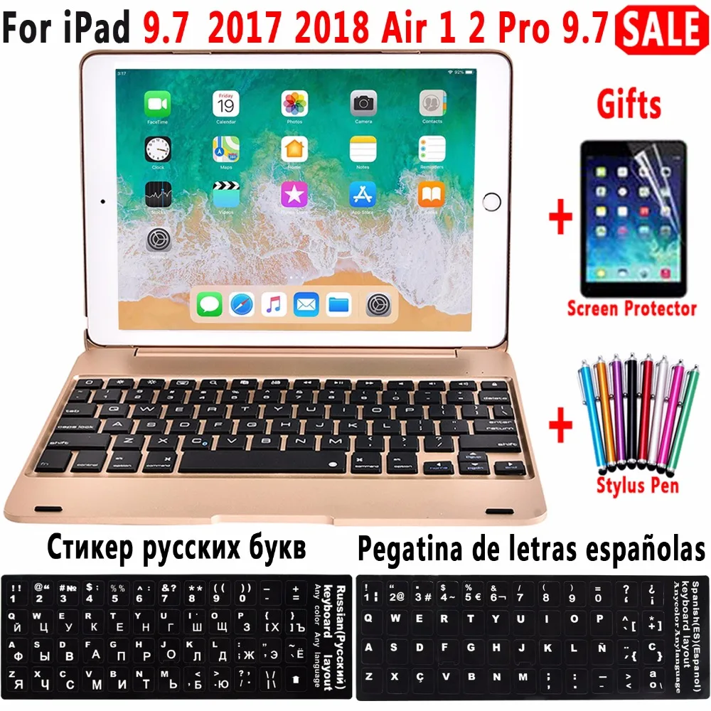 Складной чехол для клавиатуры Apple iPad 9 7 2017 2018 дизайн ноутбука Bluetooth 5 го 6 поколения