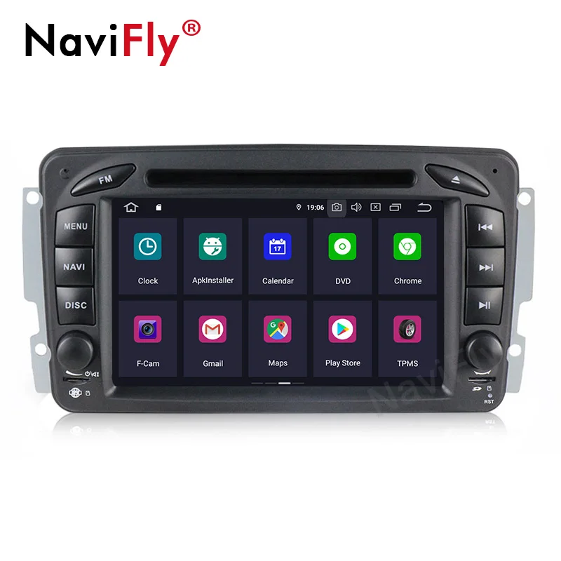 Navifly 7 ''сенсорный экран ips/DSP Android9.0 Автомобильный DVD плеер для Mercedes benz W209 W203 W168 W463