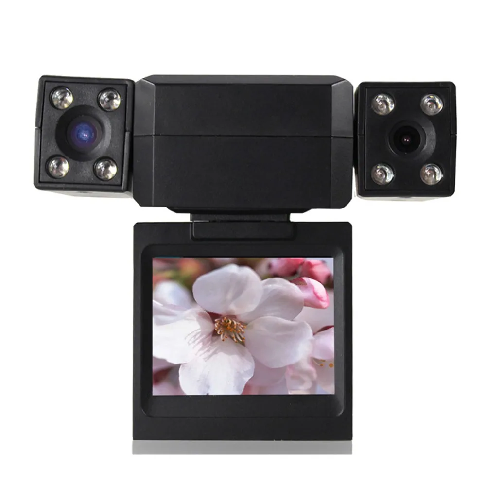 Двойной объектив Видеорегистраторы для автомобилей Камера 2 дюймов ЖК дисплей