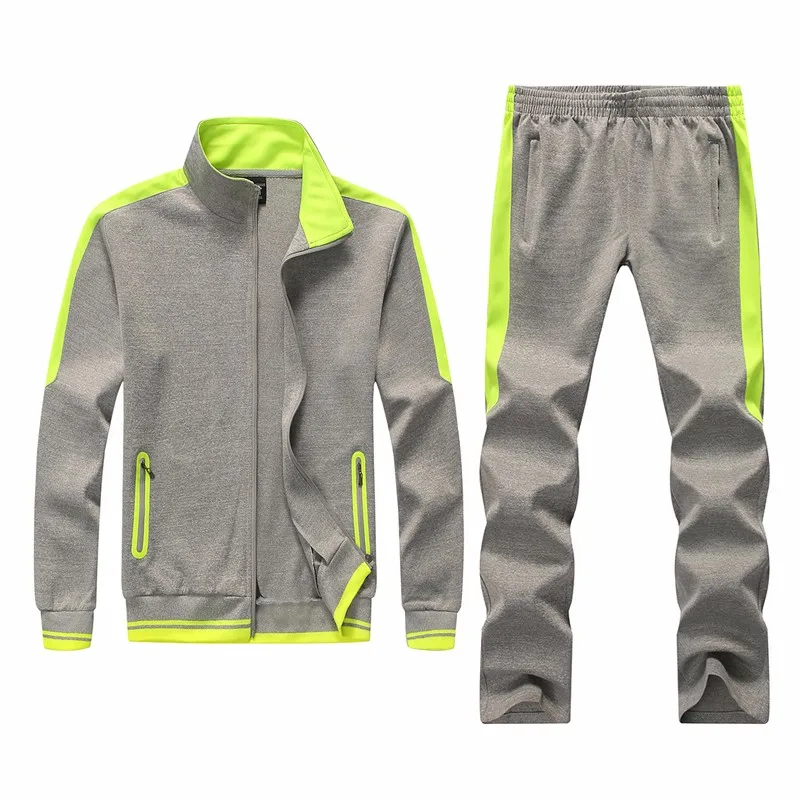 Мужской спортивный костюм толстовка на молнии + штаны 2 шт. | Мужская одежда