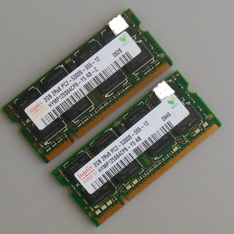 Hynix 4 Гб (2X2 Гб) PC2 5300S DDR2 667 МГц память ноутбука CL5.0 SODIMM ОЗУ для non ecc (без коррекции
