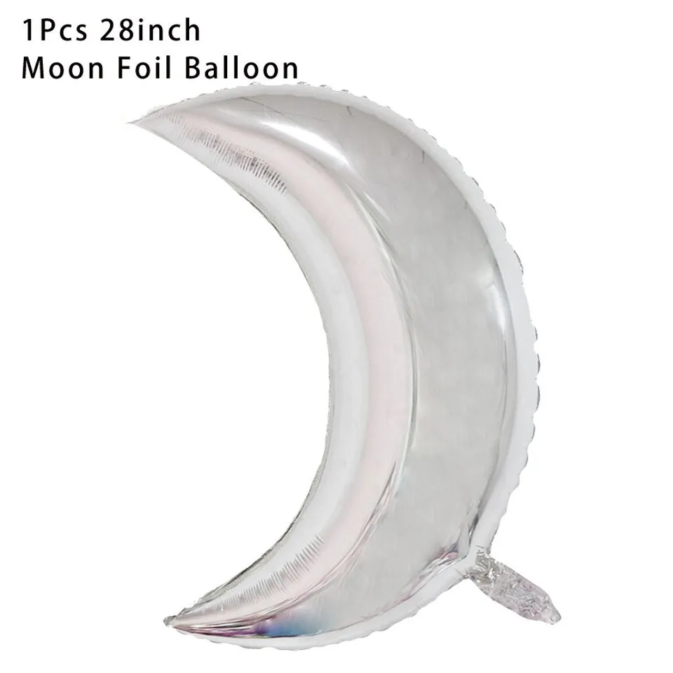 1PC Silver moon Космический набор, Вселенная Галактика, покрытые фольгой шары космонавты и ракеты, баннеры, воздушные шары на день рождения для мальчиков, детские игрушки, принадлежности для душа - Цвет: 1PC Silver moon