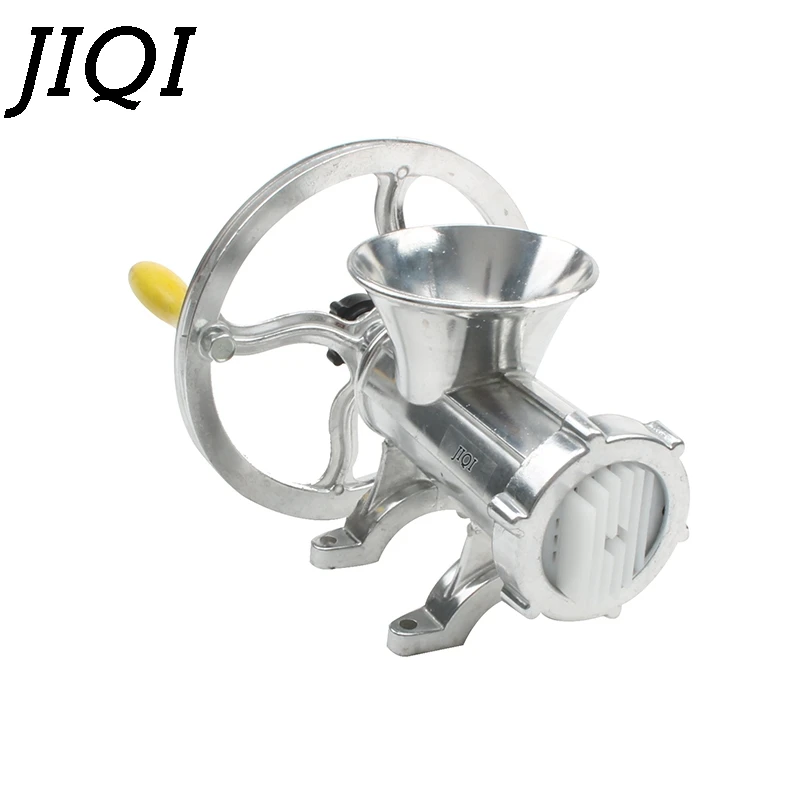 JIQI Hand Crank Meat Grinder Slicer Manual Sausage Stuffer Filler Machine Mincer Aluminum Alloy Noodle Cutter Nut Miller Chopper |