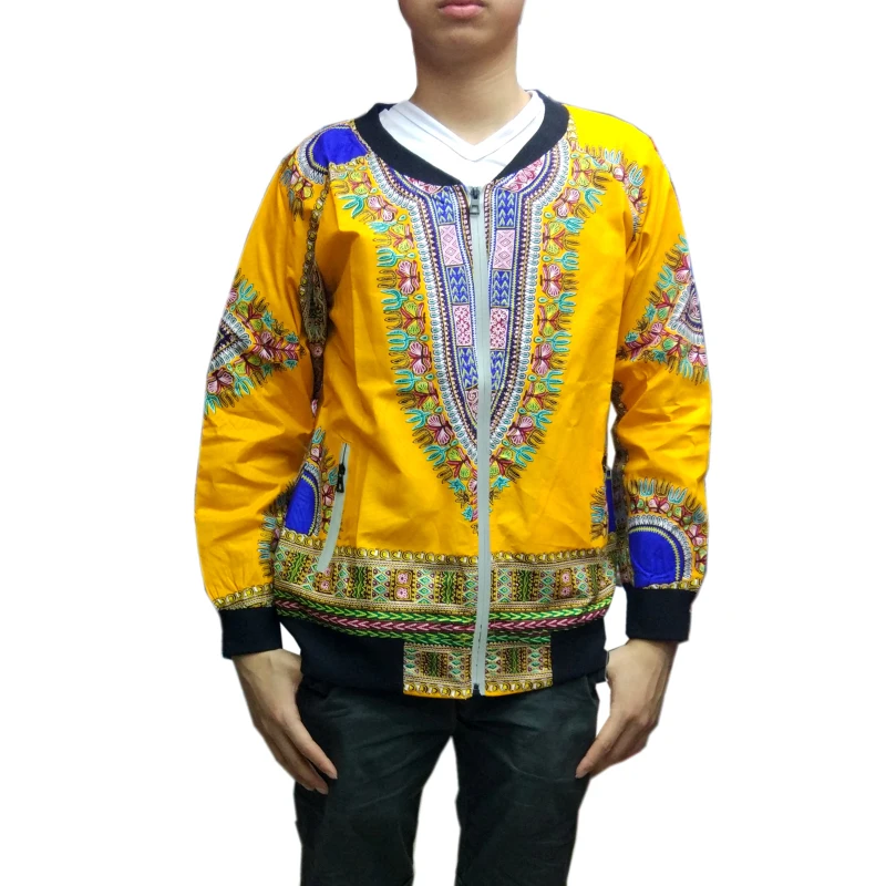ginger Африканский dashiki Бейсбол Куртка хип-хоп Африка Базен Riche одежда 3D принтом молния Батик Пальто Куртка-бомбер A61205 - Цвет: ginger