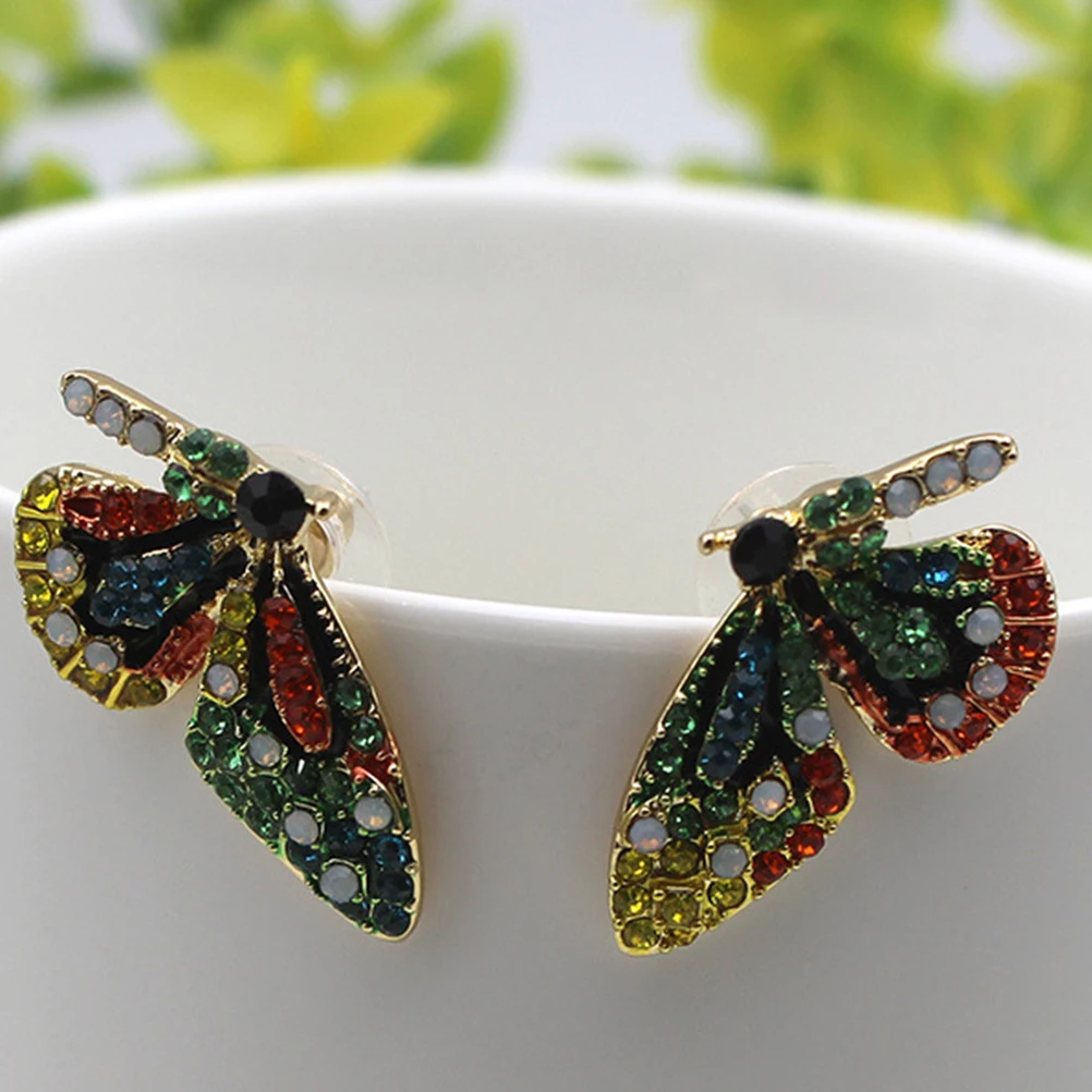 Модные украшенные разноцветными кристаллами бабочка Креативный дизайн