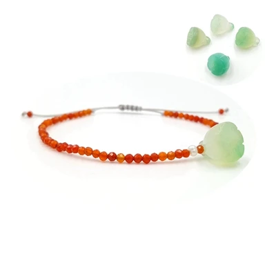 Carnelian Lii Ji крошечные тонкие драгоценные камни Регулируемый друг браслет для детей женщин мужчин подарок - Цвет камня: Carnelian