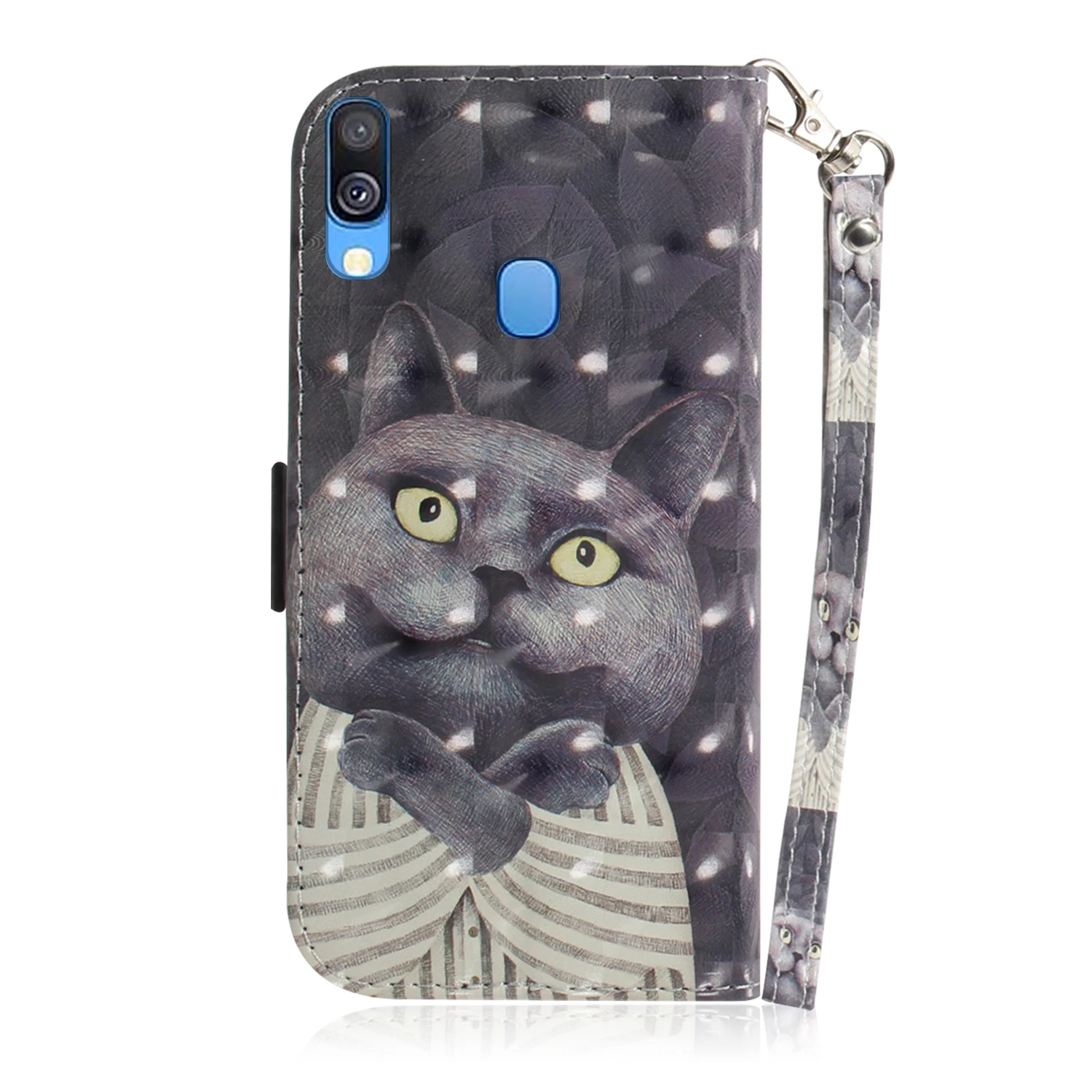 Чехол для телефона Etui Coque крышка чехол для samsung Galaxy A10 A20 A30 A40 A50 A60 A70 A80 A90 M10 M20 M40 чехол с 3D Cat Чехол-Кошелек на липучке