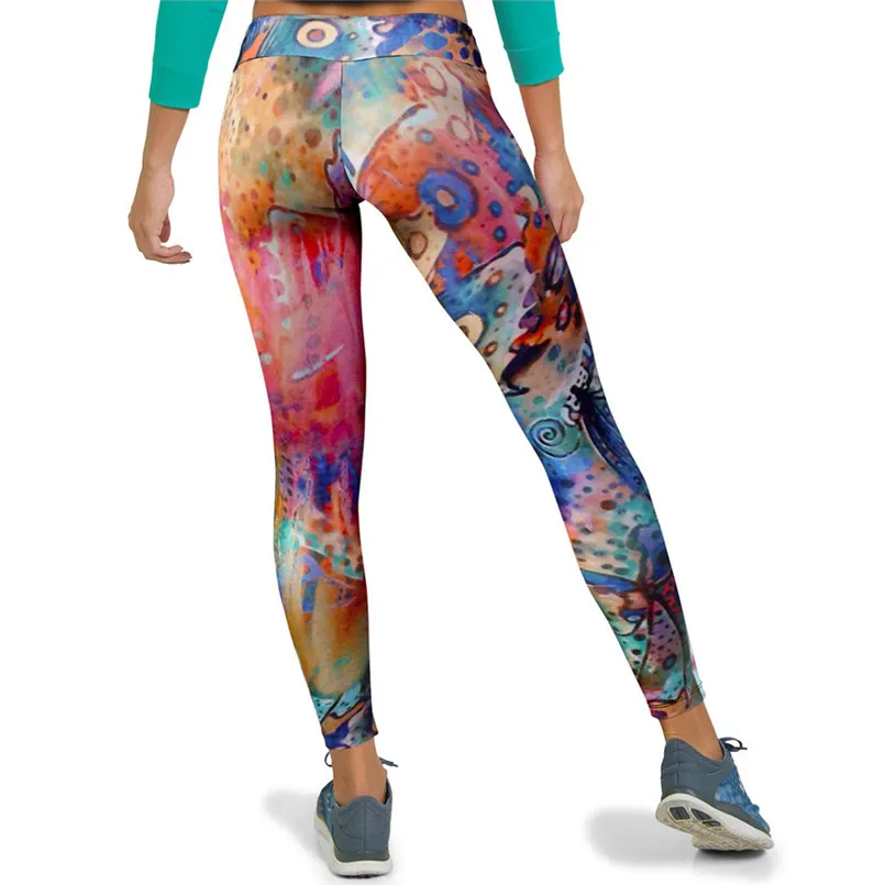 Женские Сексуальные Спортивные Леггинсы с высокой талией штаны на бедрах для