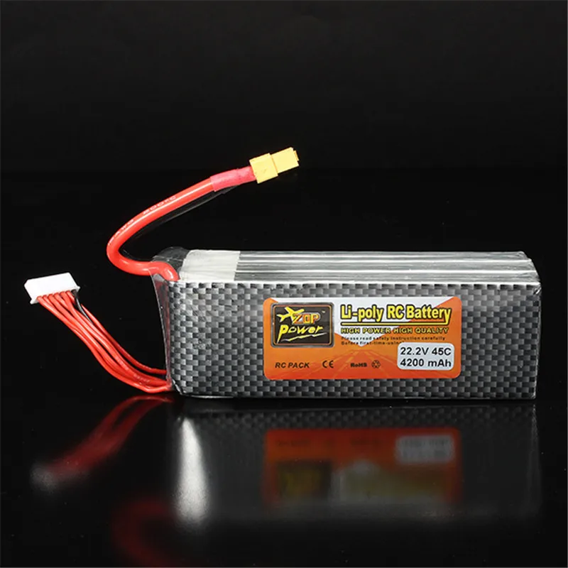 Высокое качество перезаряжаемая ZOP мощность 22 2 в 4200 мАч 6S 45C Lipo батарея XT60 вилка с