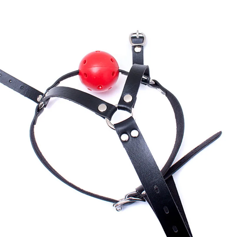 Шлейка для головы шариковый кляп дышащий рта ПВХ кожаный секс-продукт взрослых