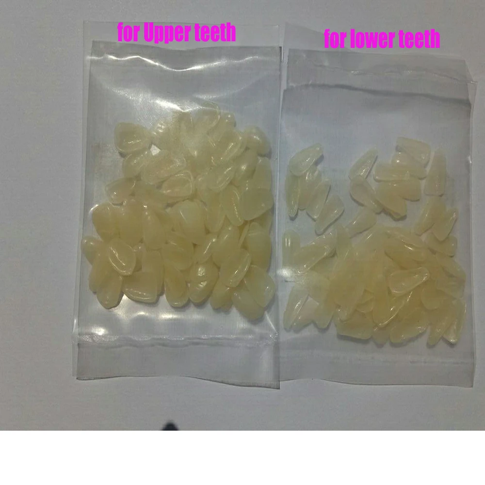 Pro Dental Temporary Crown Material for 130 Anterior Teeth Centrals, Canine Teeth Veneers, Provisionals, Upper and Lower - Pack of 130 image 2