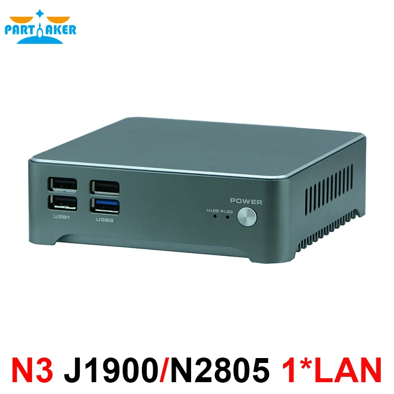 Мини ПК Windows 10 Intel J1900 безвентиляторный мини компьютер 2 Lan HTPC ТВ приставка Nano Industrial