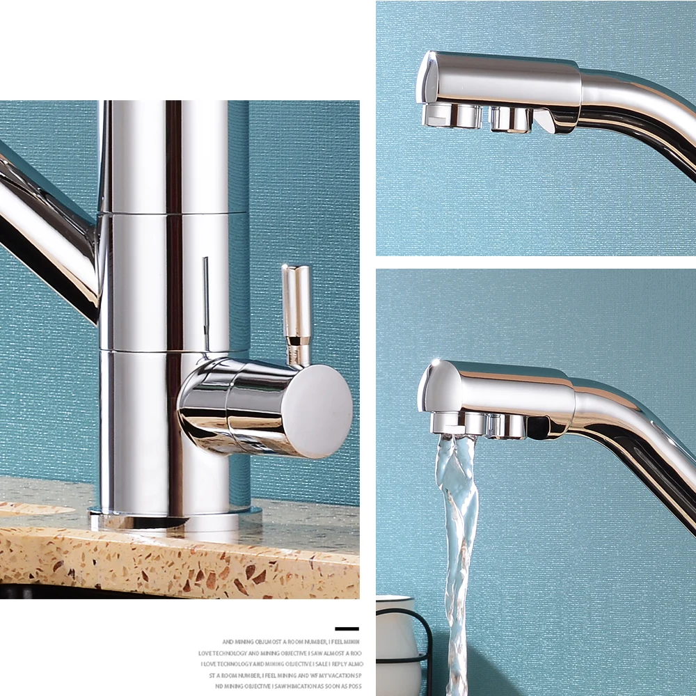 Черный кухонный кран с поворотом на 360 градусов смеситель для кухонной раковины