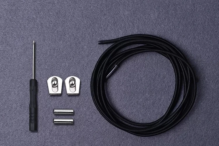 Black solid color 1 пара не завязывать шнурки эластичный металлический замок светоотражающие шнурки для детей и взрослых быстрый ленивый шнурки кроссовок шнурки - Цвет: Black solid color