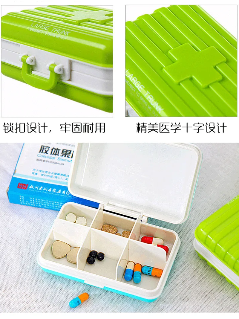 1 шт. Чемодан Коробка органайзер путешествия пластик складной витамин медикина