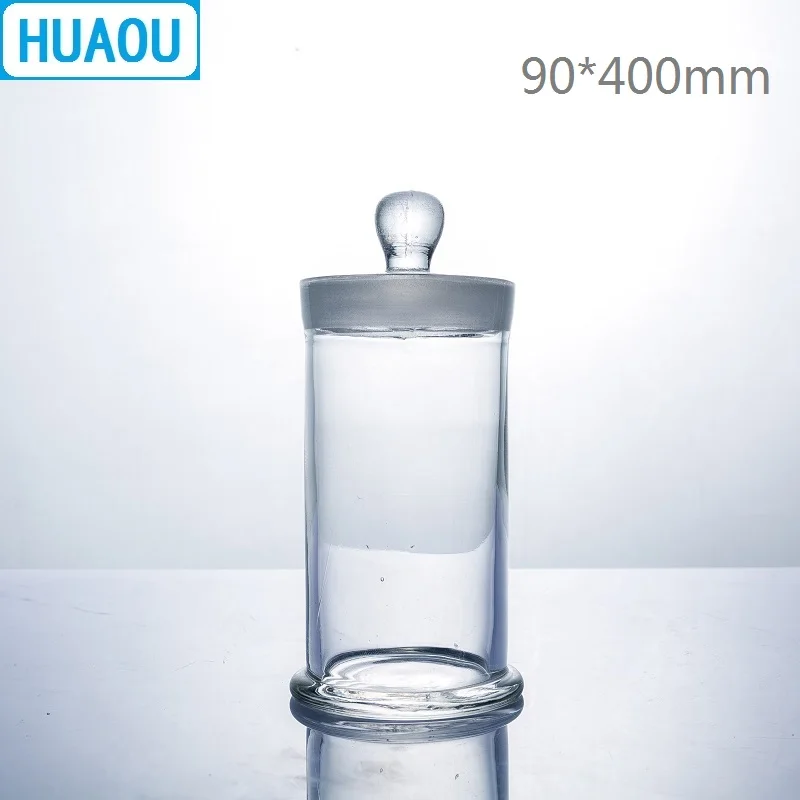 

HUAOU 90*400mm Specimen Jar with Knob and Ground-In Glass Stopper Medical Formalin Formaldehyde Display Bottle