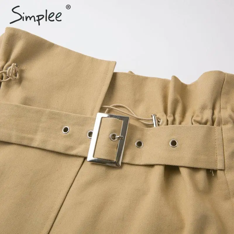 Simplee A-Line с завышенной талией женская юбка Элегантный поясом Повседневная уличная