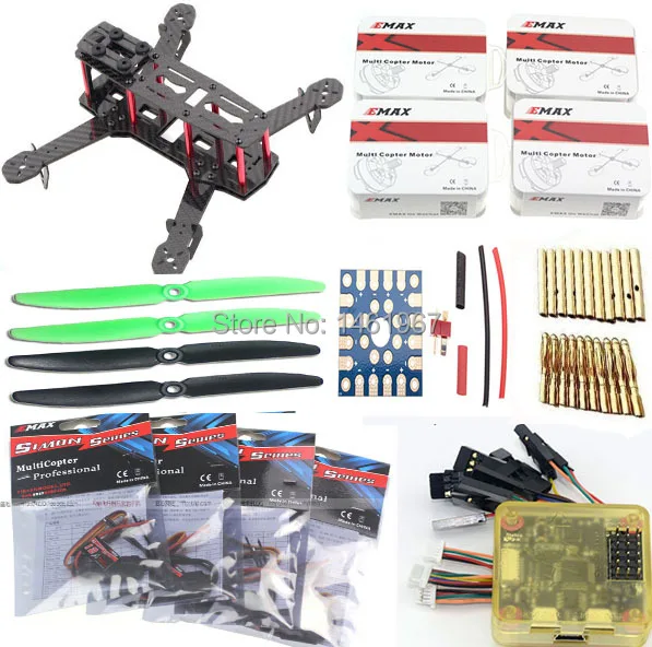 

250mm wheelbase QAV250 Carbon Fiber Mini 250 FPV Quadcopter Frame+1806 Motor+SimonK12A ESC 6030 propeller set