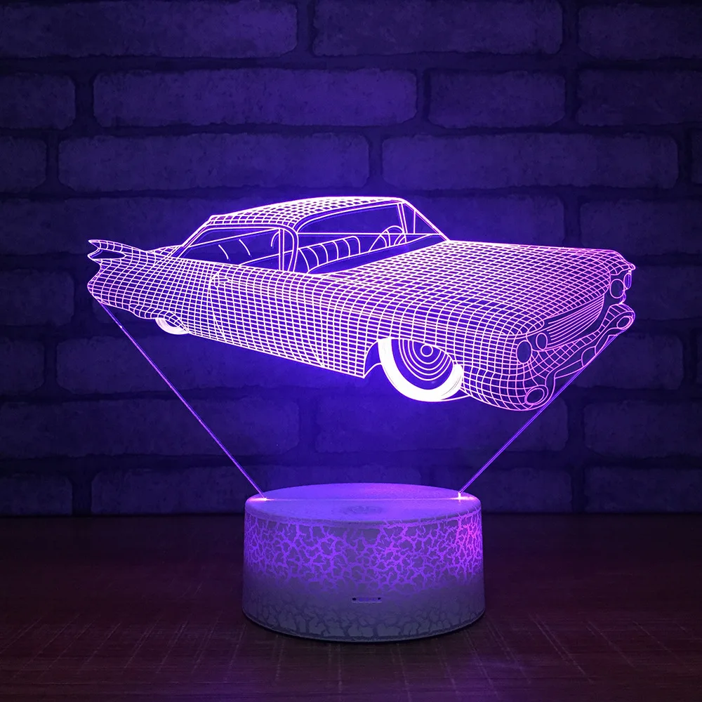 7 цветов Изменение 3d маленькие 3d светильники креативные автомобильные 3d лампы мальчик спальня прикроватная декоративная детская лампа