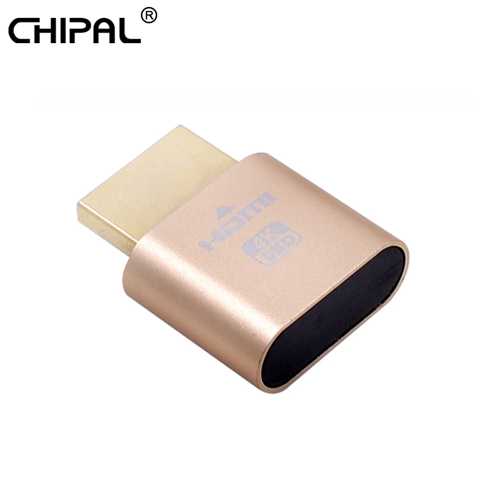 CHIPAL Gold VGA Виртуальная вилка HDMI манекен дисплей адаптер 1 4 DDC EDID Безголовый призрак