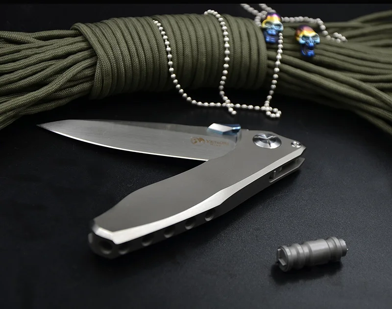 Kevin John VENOM 4 крыла M390 однотонные титановый плавник складной нож Керамический