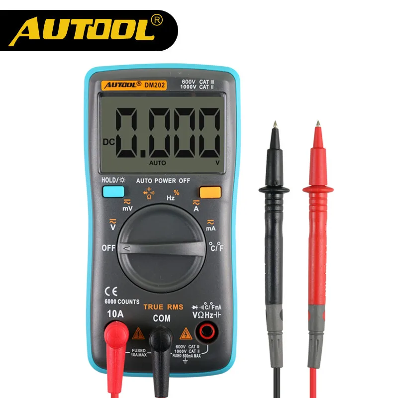 AUTOOL DM202 портативный автоматический цифровой мультиметр электронная схема