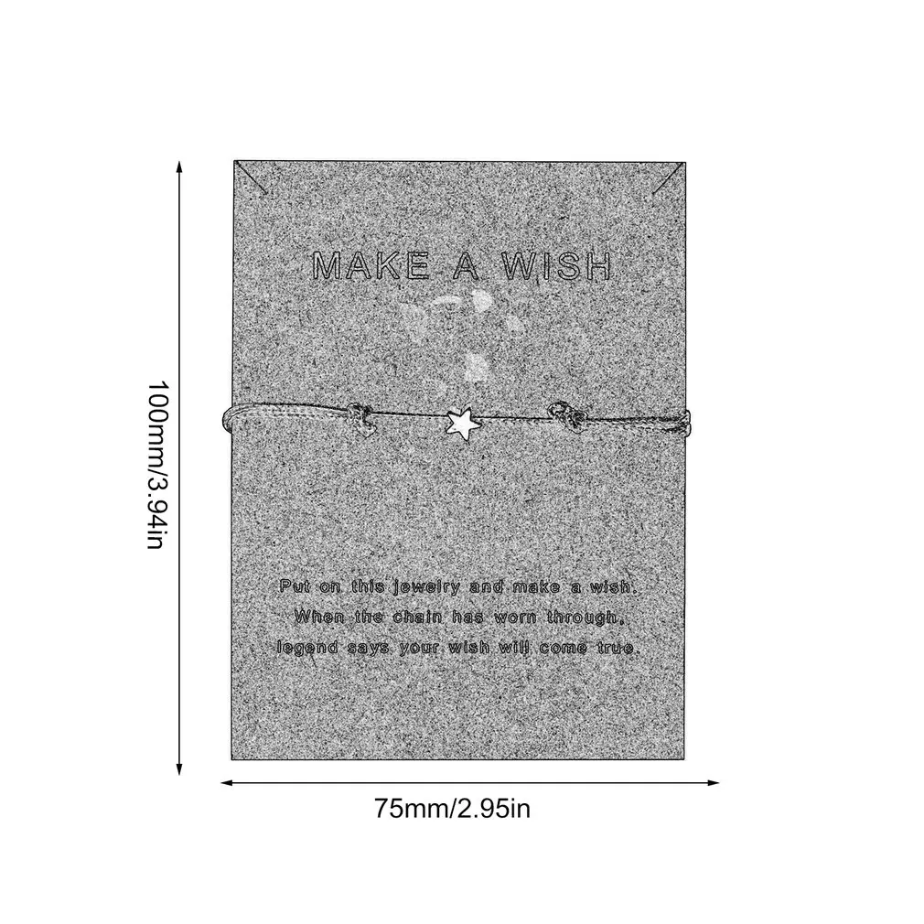 Модный медный браслет с надписью Wish бумажная карта плетеная Регулируемая
