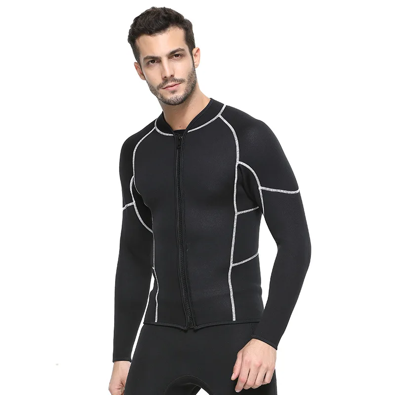 Wetsuit 3mm Neoprene Top Men Swimsuit Long Sleeve Rashguard Surf Tops Diving Suit Scuba | Спорт и развлечения