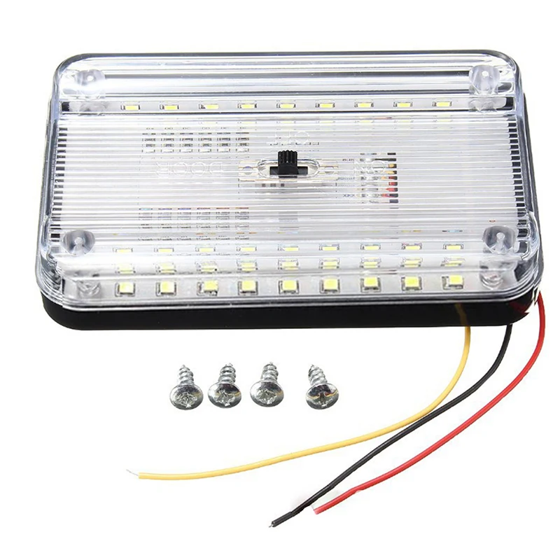 36 SMD авто купольная Светодиодная потолочная интерьерная прямоугольно белая
