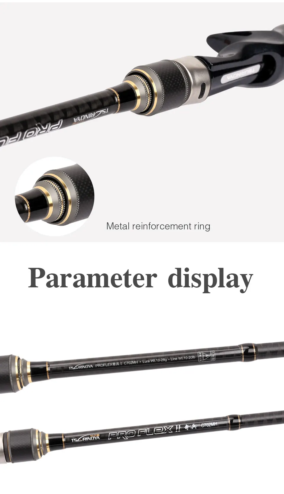 TSURINOYA PROFLEX II 702MHC 2,1 м Литье удочка 2 секции MH Мощность приманки удочка FUJI аксессуары приманка вес 10-28 г