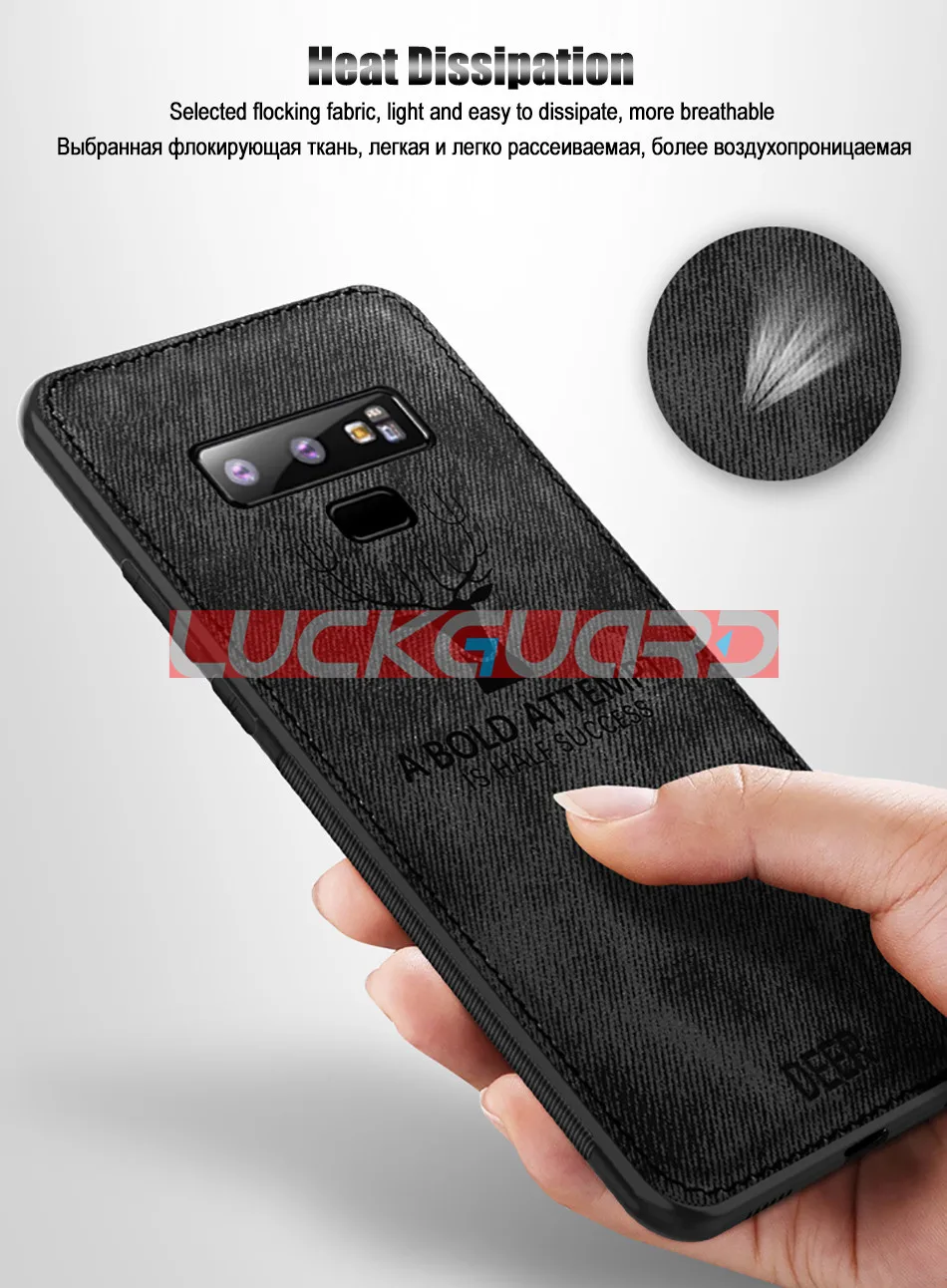 Ткань олень ткань роскошный чехол для samsung Galaxy S8 S9 S10 плюс S10e A50 A30 A720 A750 A8 Note 8 9 M50 M20 термополиуретановая накладка на заднюю панель