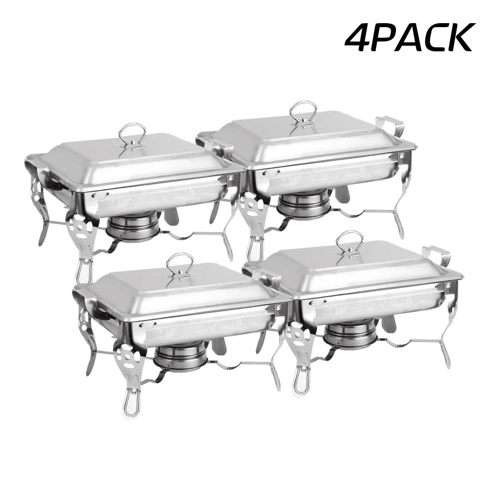 4PC 1/2/4x 6L, особенно китайского самовара, со стандартом ISO& шведского стола плиты общественного питания Свадебная вечеринка поднос для еды с подогревом ужин простое удаление плита откидного типа - Цвет: 4PC