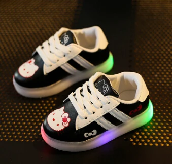 YPYUNA Children Shoes With Light LED Girls Kids Soft For Boys Sneakers Chaussure Led Enfant Glowing | Детская одежда и обувь
