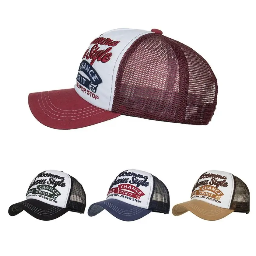 

Dropshipping 2019 New Arrival Fashion Women Men Adjustable Applique Embroidery Baseball Cap Hat Mesh Caps Shade Free ship 50*