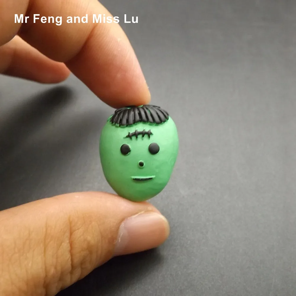 Плоское украшение из смолы модель Hallowmas Green Head Ghost Kawaii плоская задняя часть